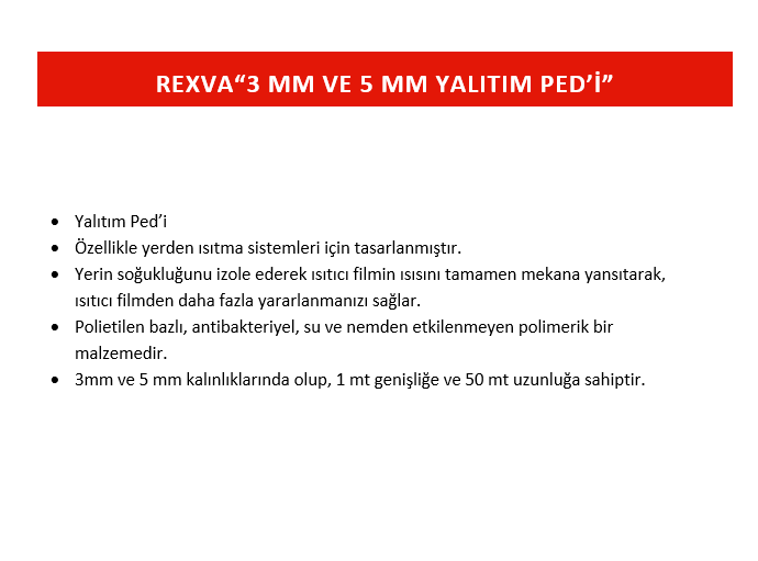 REXVA YALITIM PEDİ 5mm 1m²